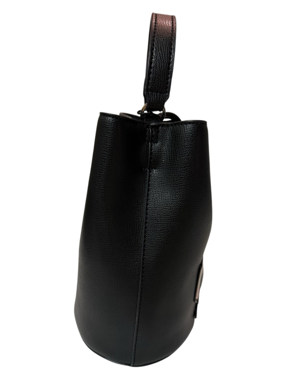 Karl Lagerfeld Black Faux Leather Bucket Bag With Drawstring. - Picture 5 of 9